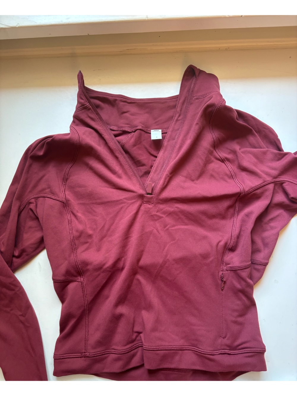 lululemon athletica V-Neck Long Sleeve Top in Dusty Rose